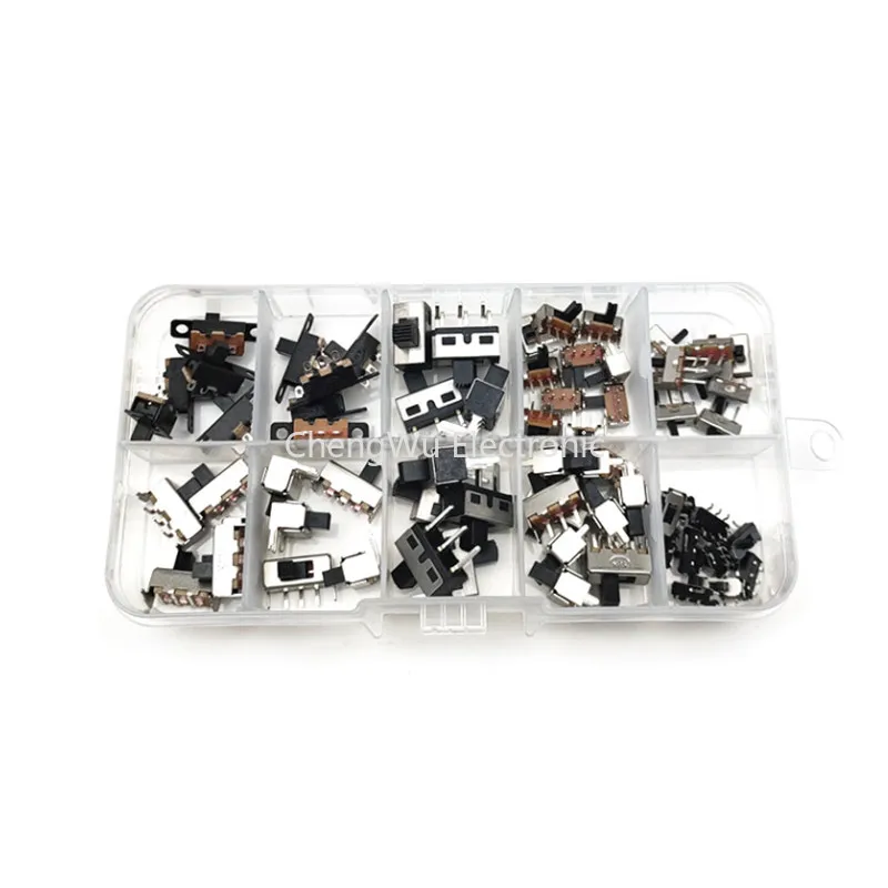 Micro Toggle Slide Switch Mini Slide Switch On-off Pcb Mount Faça Você Mesmo Pequeno Interruptor Eletrônico 70 Pcs por Caixa