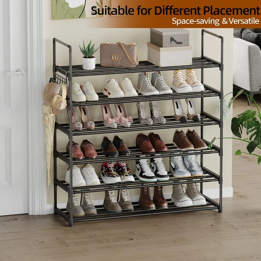 6 Tier Shoe Rack Shoe Rack for Closet Shoe Organizer for Entryway Shoe Storage for Front Door Entrance Entryway Large Shoe Stan