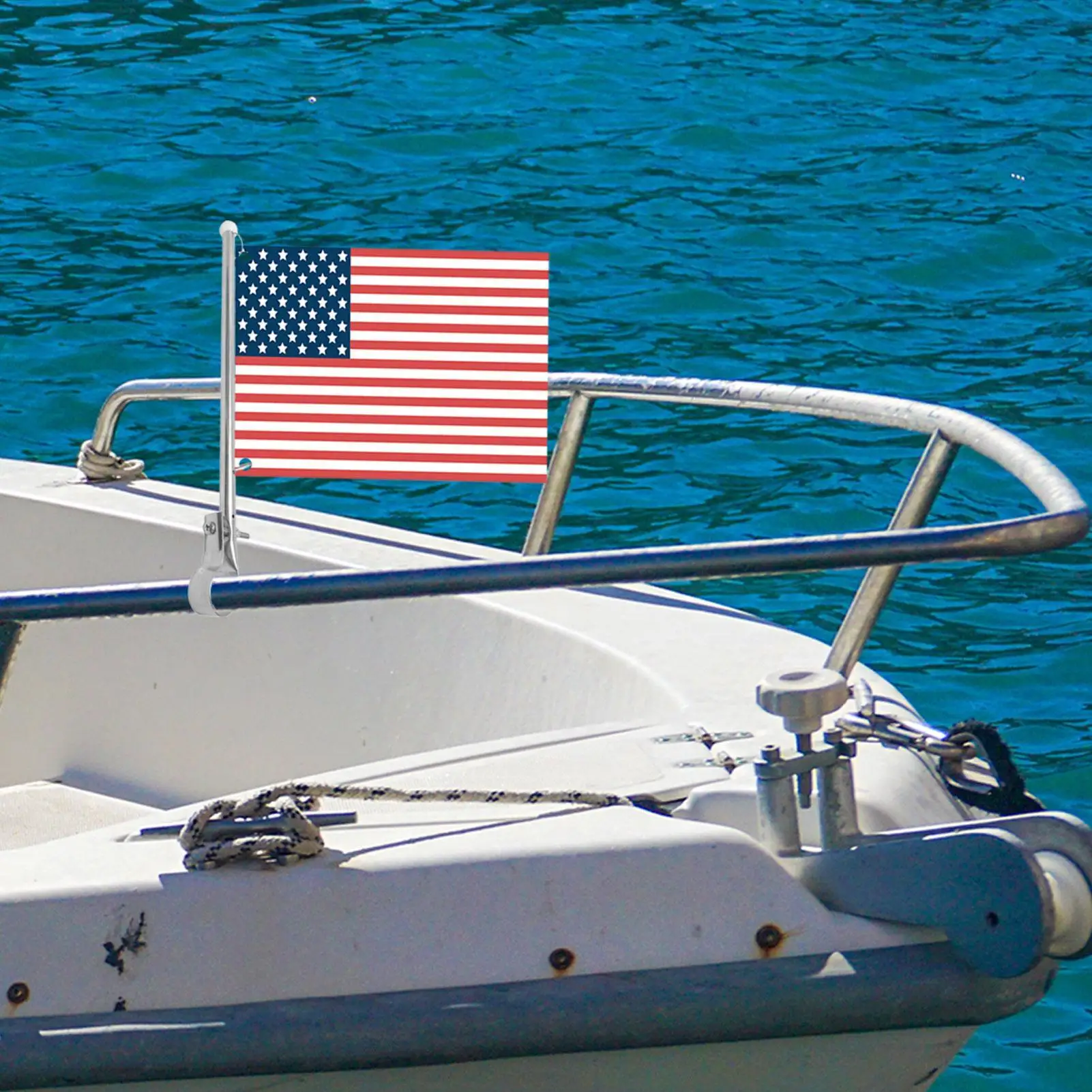 Flag Pole Holder For RV 304 Stainless Steel Banner Pole Mount Yacht Flag Holder Boat Accessories For Marines Yacht RV Pontoon