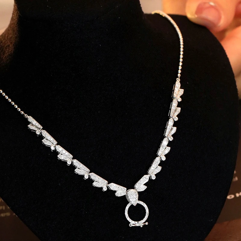 Sdab5e584fdc54e98aead5b2393000b42M Aazuo Luxury Jewelry 18K Orignal White Gold Real Diamonds 0.80ct Luxury Necklace Gifted For Women Wedding Link Chain Au750