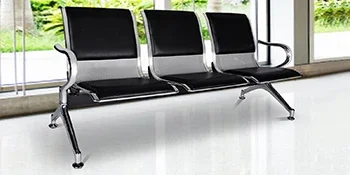 Description Picture 5 of itemReception Bench, PU Leather, Guest Reception Waiting Room Bench Suitable for Airport, Bank, Hospital, Waiting Sitting Chair