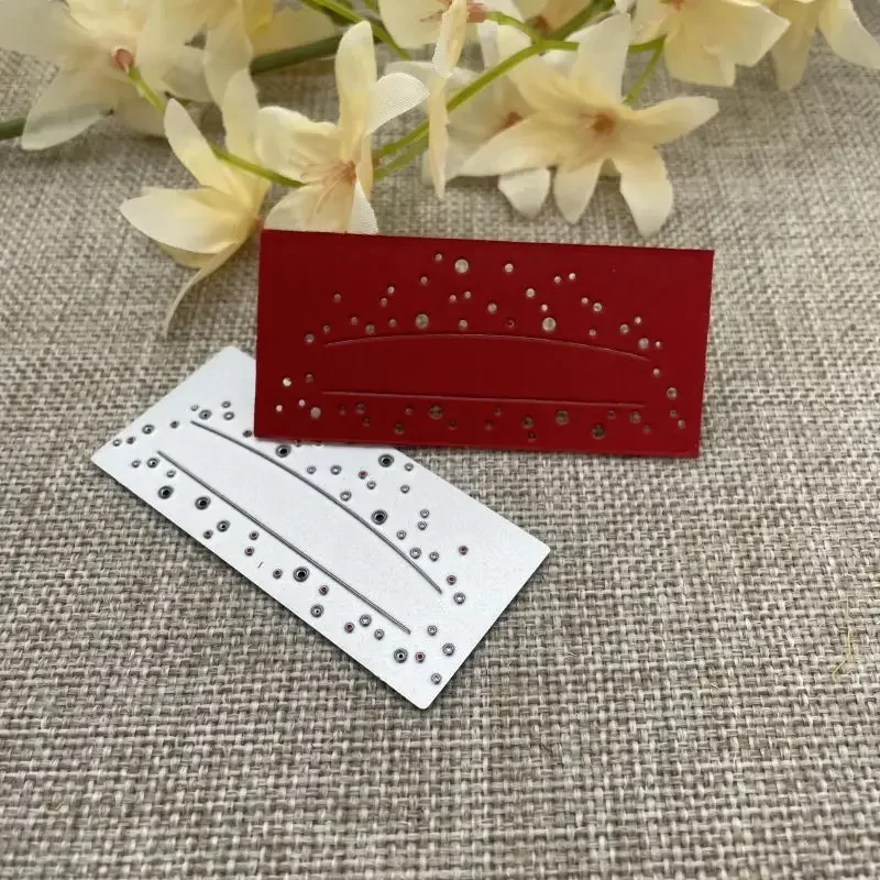 Metall-Stanzschablonen mit Lochkreis-Hintergrund für DIY-Scrapbooking, dekorative Prägung, Stanzform, Schablonenform