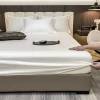 1PC Egyptian Cotton Fitted Sheet Mattress Cover Protector 400 Thread Count Pure Cotton Bedsheet Four Corners with Elastic Band 5