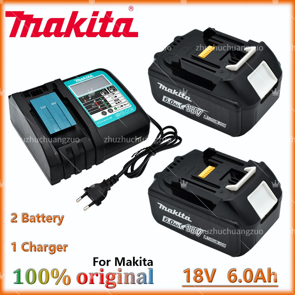 100% Originale Makita 6.0Ah 18V Caricabatteria Agli Ioni Di Litio Dc18Rf Bl1840 Bl1830 Bl1430Bl1440 Dc18Rc Strumento Di Ricarica Con Porta Usb