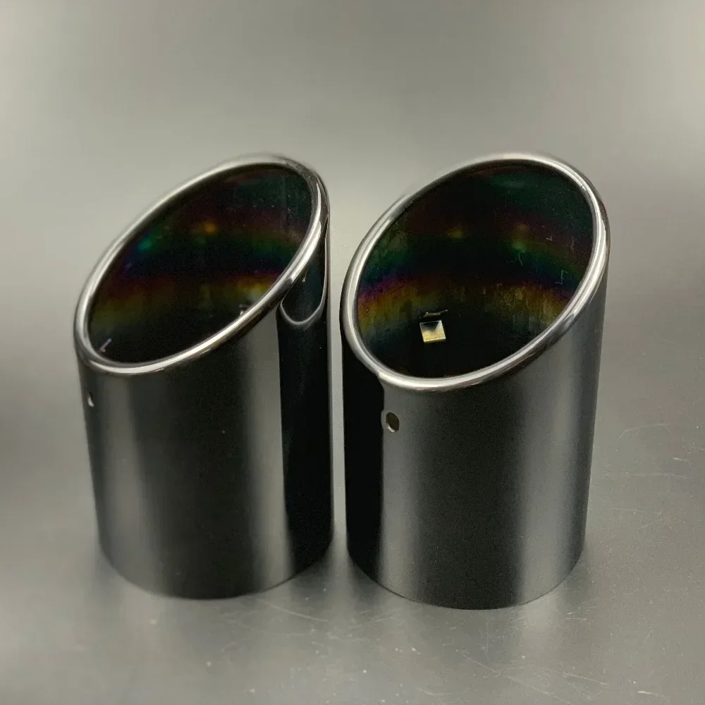 Stainless Steel Car Exhaust Straight Tail Pipe Tips cover case For Audi Q7 2007-2011 Car Accessories 1 Pair exhaust pipe tip
