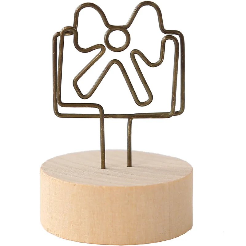 2pc Creative Vintage Card Holder Cute Cartoon Animal Photocard Holder Ins Korean Memo Pad Organizer Wood Desk Accessories