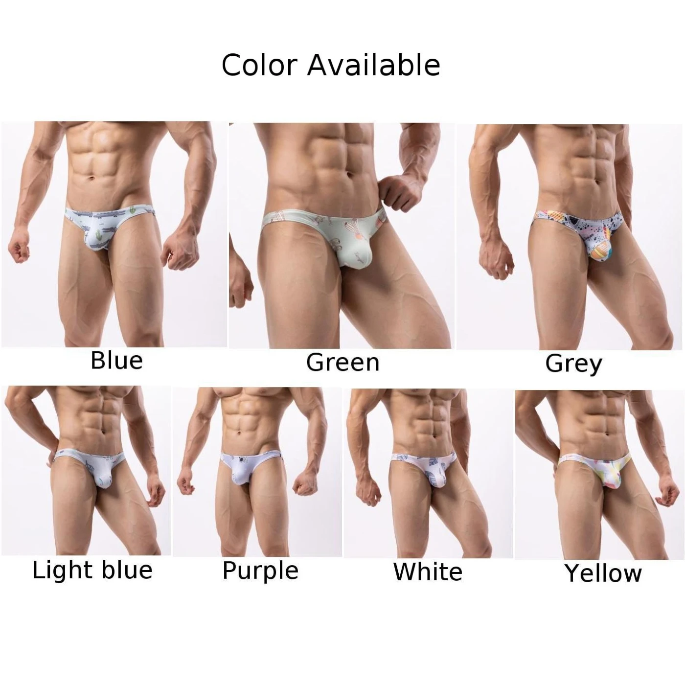 Sexy Men\'s Well-looking Underwear Briefs Male Lingerie Print Underpants Thongs U Convex Bikini Pouch Panties Hombre Knickers