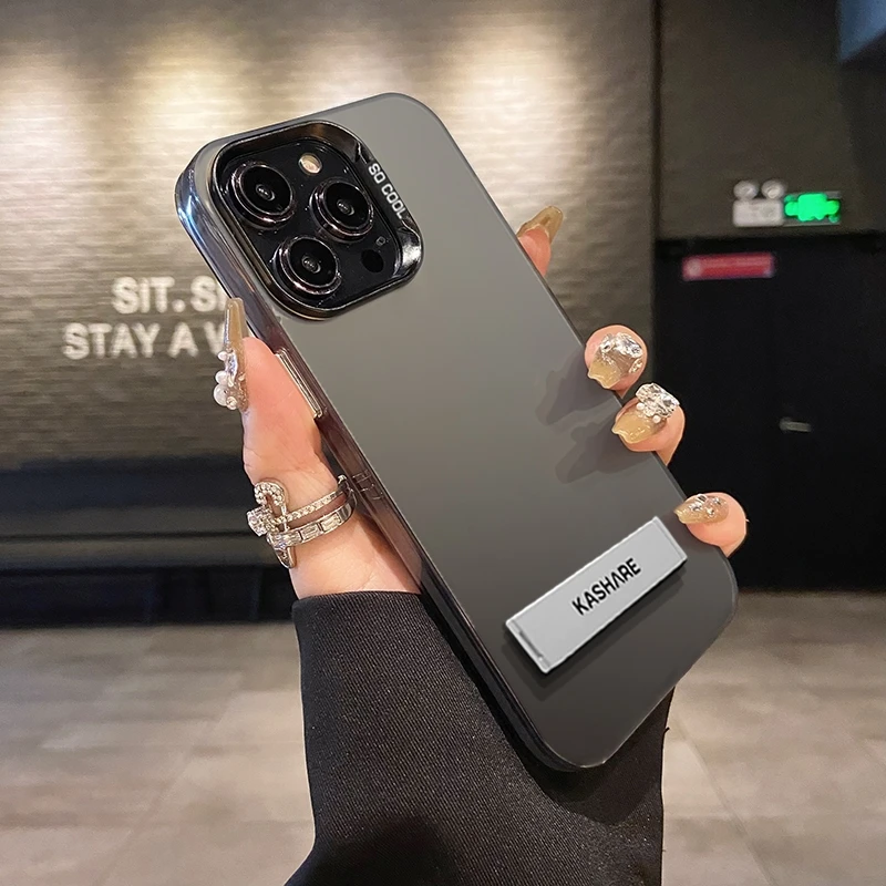 Luxuriöse Aurora-Falthülle für iPhone 11 12 13 14 15 Pro Max 7 8 Plus X Xs Xr 15pro 15plus 14plus, weiche Silikon-Standabdeckung_voghion.com