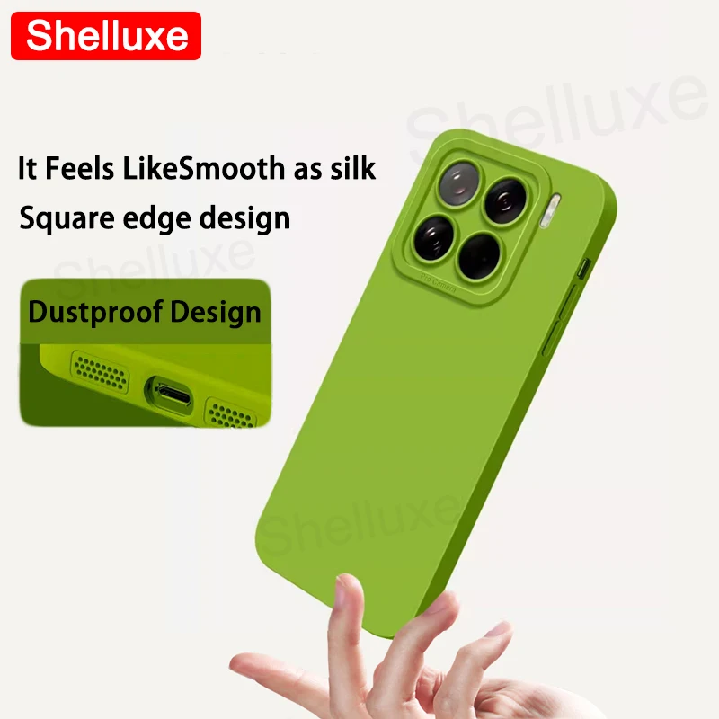 Premium Shelluxe Square Liquid Silicone Shockproof Phone Case - Soft Cover