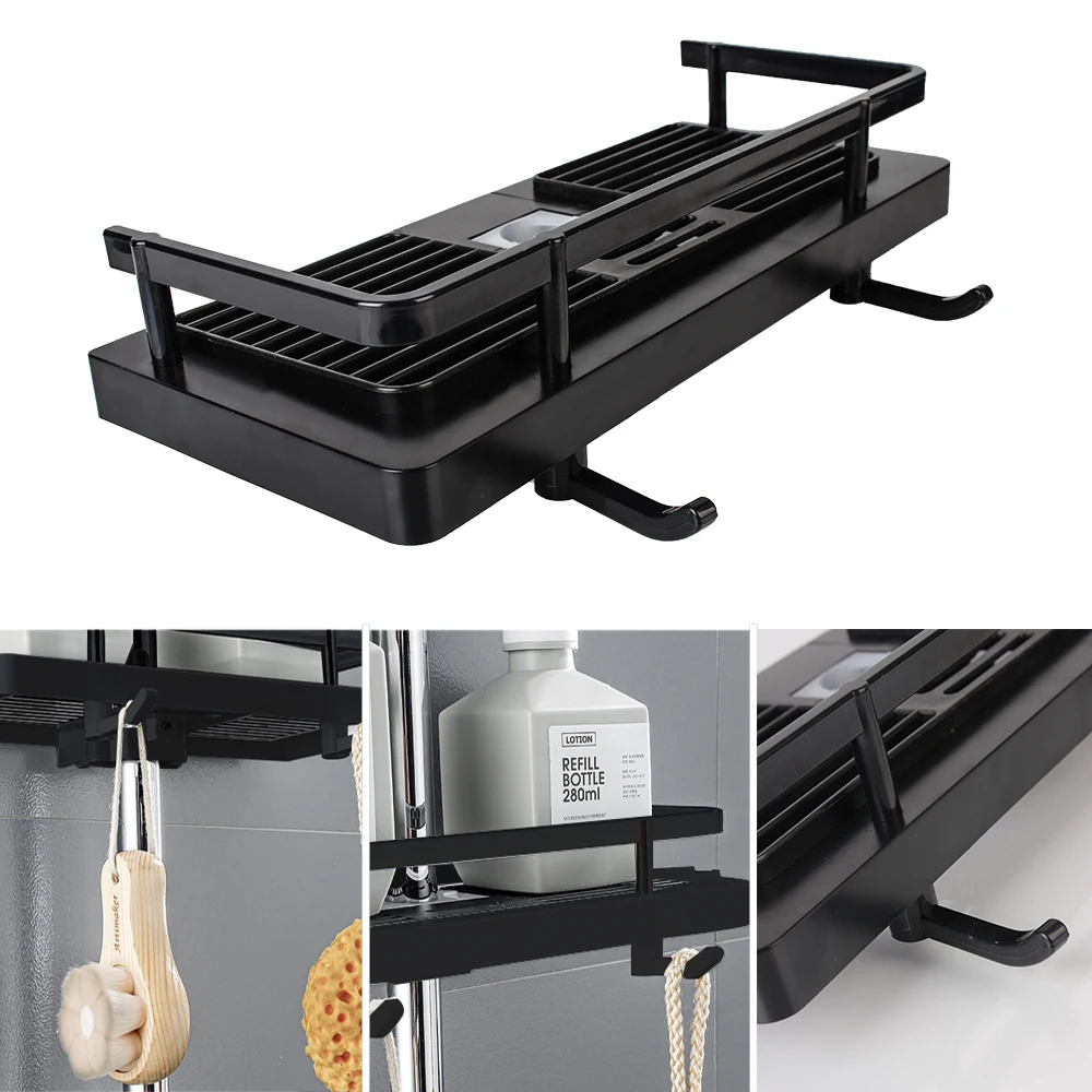 Shower Storage Holder Rack Shampoo Tray Stand Floating Shelf Detachable For Wall Household Item Plastic No Drilling storage rack bathroom shelf bathroom shelf rack bathroom storage rack wall shelf organizer wall shelf