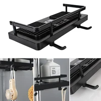 Shower Storage Holder Rack Shampoo Tray Stand Floating Shelf Detachable For Wall Household Item Plastic No Drilling 1