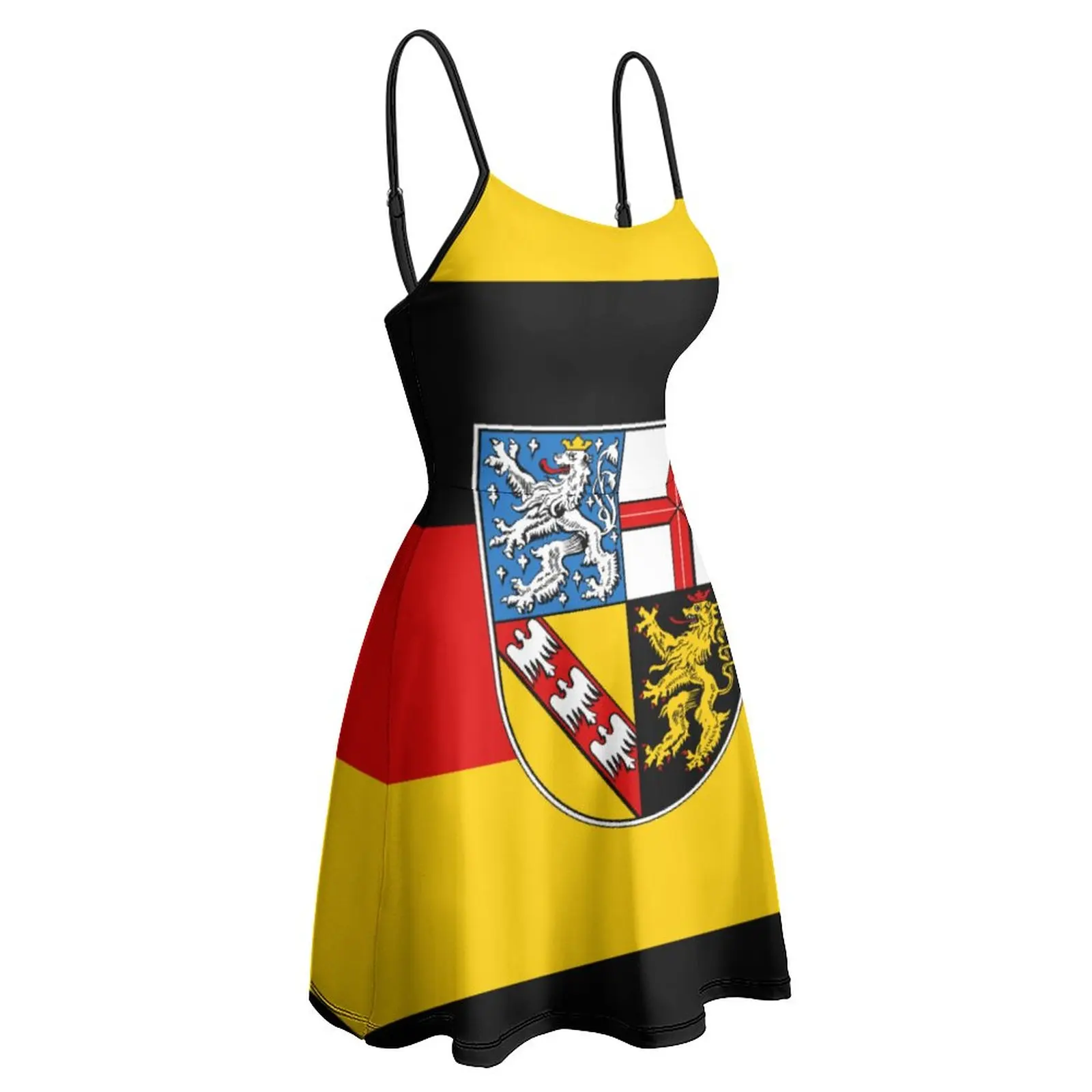 

Exotic Flag of Saarland Women's Sling Dress Geek Parties Woman's Gown Dresses Vintage