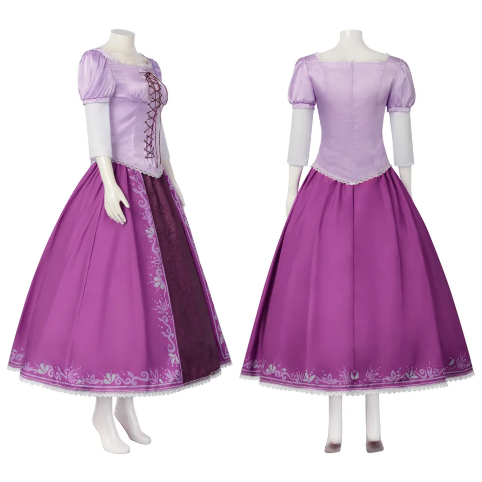 IDOPIP Disfraz De Princesa Rapunzel Para Niña – Vestido Con Peluca Incluida – Cosplay De Carnaval Y Halloween – Tallas 3 A 13 Años