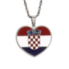 Stainless Steel Croatia Flag Pendant Necklace for Women Men Croatian National Symbol Jewelry 5