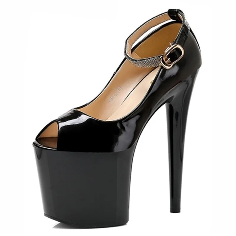 

8 inch high-heel peep-toe shoes, high-heel women fashion PU vamp sexy steel pole dance shoes