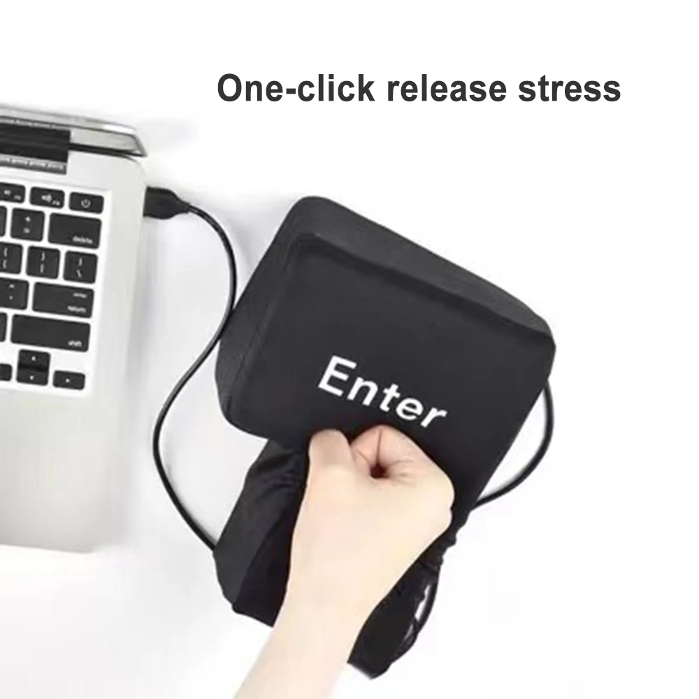 USB Enter Key Pillow Computer Button Return Key Stress Relief Toy For Programmer for anti stress button