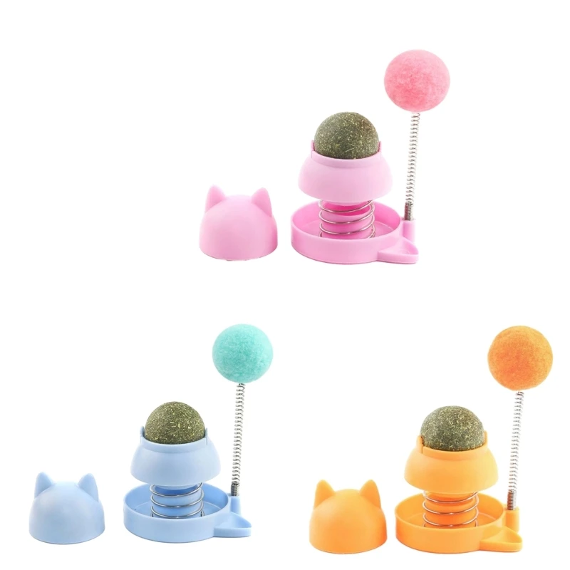 Игрушка-тумблер для кошек с вращающимся шариком кошачьей мяты и умственной стимуляцией, комбинированная интерактивная игрушка