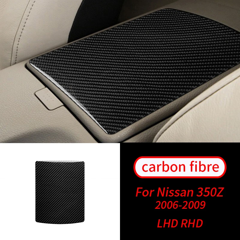 

For Nissan 350Z 06-09 Real Carbon Fiber Central Storage Box Cover Trim Sticker Car Interior Accessories Car Interior Supplies