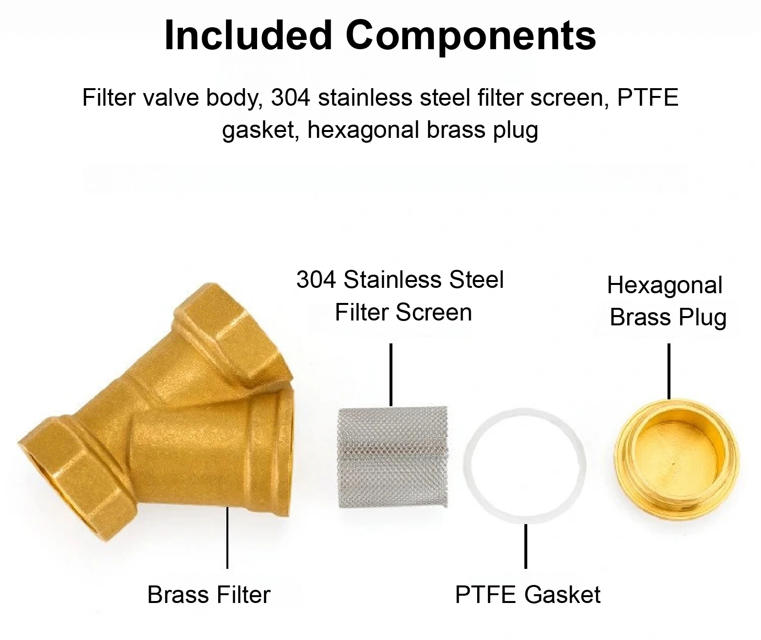Inline Brass Y Strainer Valve Threaded Female PN16 Sediment Filter with SS Mesh