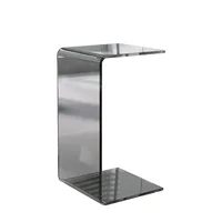 Table d'appoint en acrylique, lumière transparente, Table d'appoint de luxe pour canapé, salon, baie vitrée italienne, Tables basses en forme de C 5