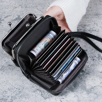 Portafogli e portamonete da donna Borsa per soldi in pelle PU Borsa corta da donna con cerniera Portamonete piccolo Pochette blu rossa Portafoglio da donna nuovo