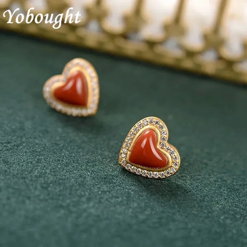 

Классические серебряные серьги-гвоздики с бриллиантами из красного турмалина в романтическом стиле, женское роскошное Ювелирное Украшение