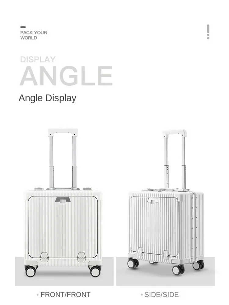 18-Inch Boarding Travel Box Multi-Functional Luggage  Aluminum Frame Password Luggage Trolley Suitcase Business Computer Bag