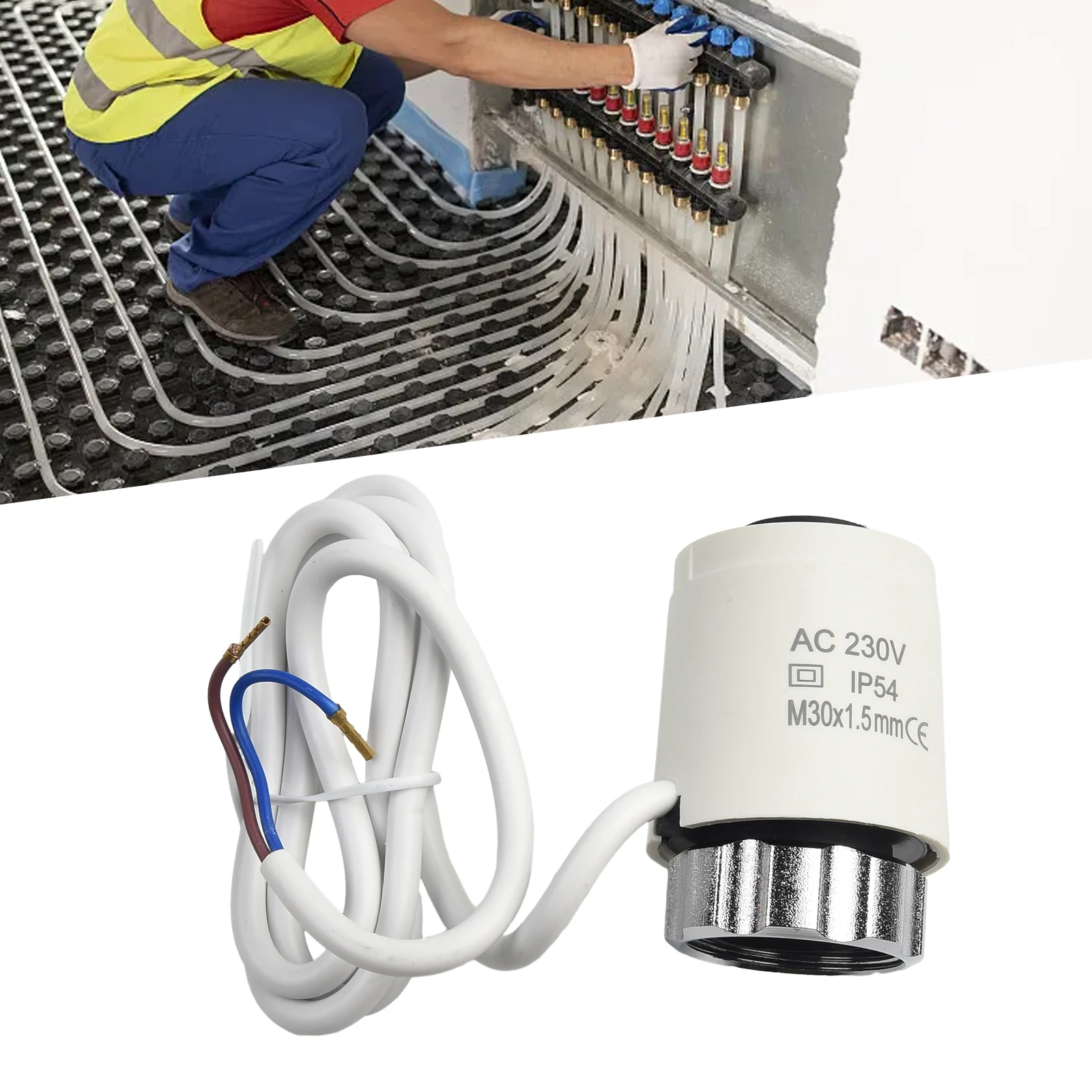 230v Floor Heating Actuator Electric Thermal Actuators Radiator 50Hz 2w 110N IP54 For Electric Heating Home Expansion Valve electric heating actuator