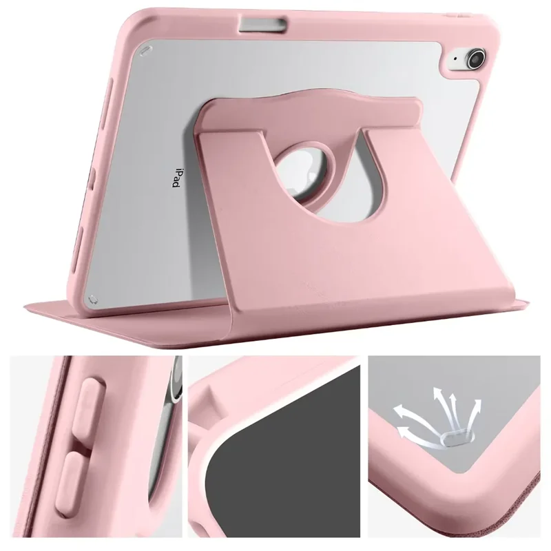 360 Rotating Acrylic Tablet Case with Pencil Holder - Sleek Protection
