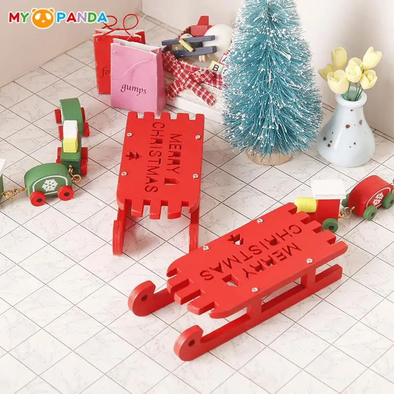 

1:12 Кукольный домик Миниатюрные красные сани кукольный домик Рождественский орнамент декорация сцены игрушки аксессуары для детей ролевые игры игрушки