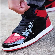 

2022 Women Men Large Basketball Shoes Bred Patent White University Blue Satin Black Toe Obsidian Banned Running Shoes Sneakers