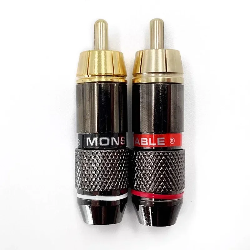 2/4/8Pcs Musical RCA Connector Plug 24K Gold Plated RCA Plug Jack Adapter for HiFi Sound Audio Video Speaker Cable 4