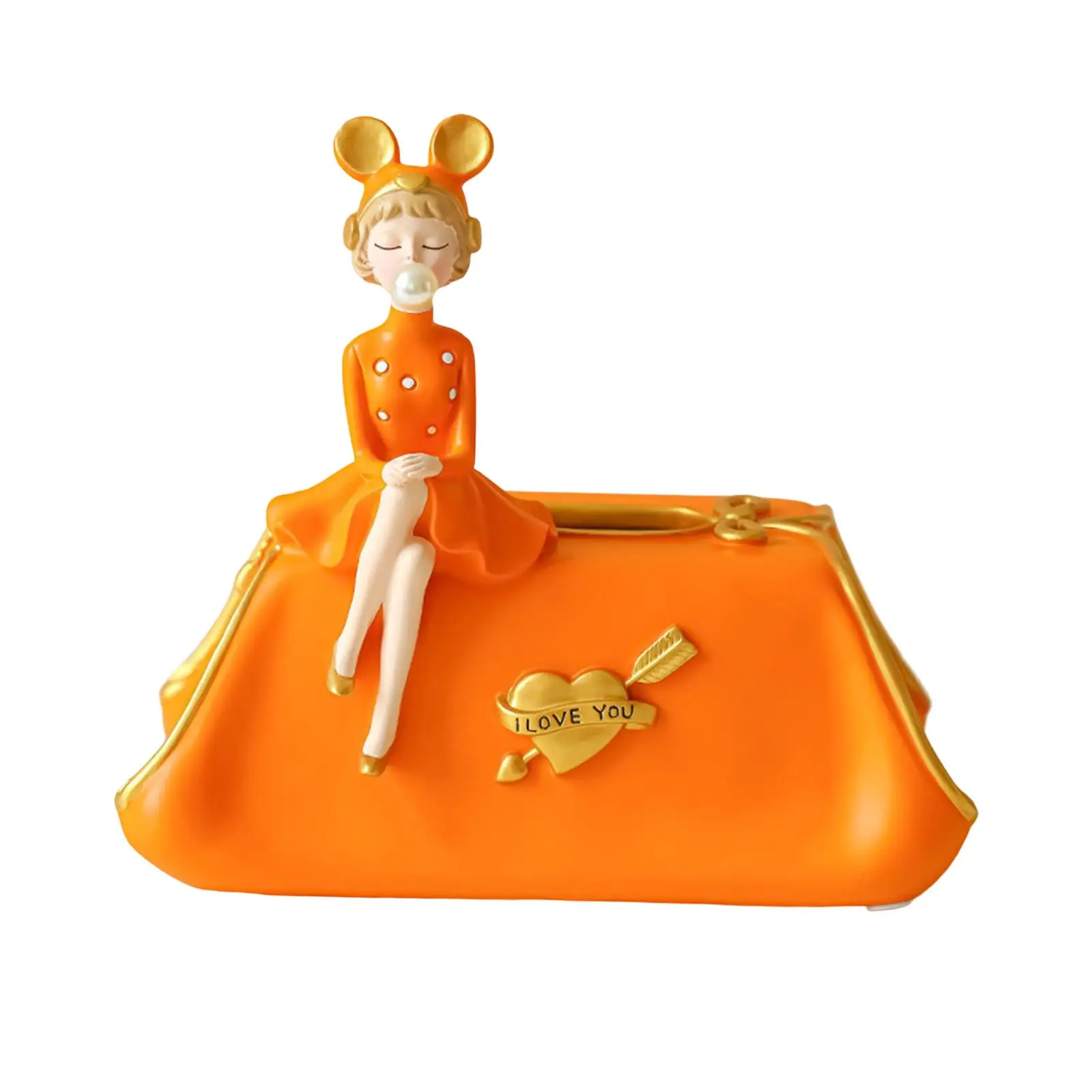Girl Tissue Box Decorative Ornament for Office Dresser Bedroom 5