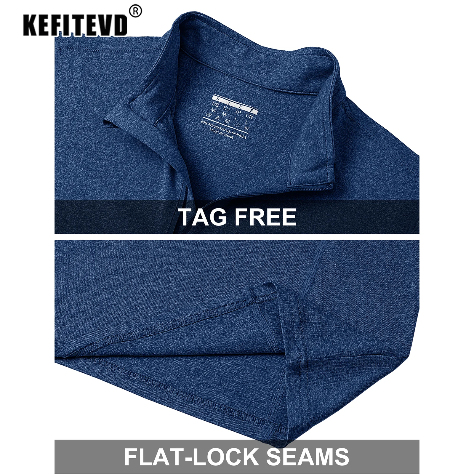 KEFITEVD Women's UPF 50+ T-Shirts Sun Protection 1/4 Zip Long Sleeve Quick Dry Shirts Sport Running Elastic Breathable Outdoor 5