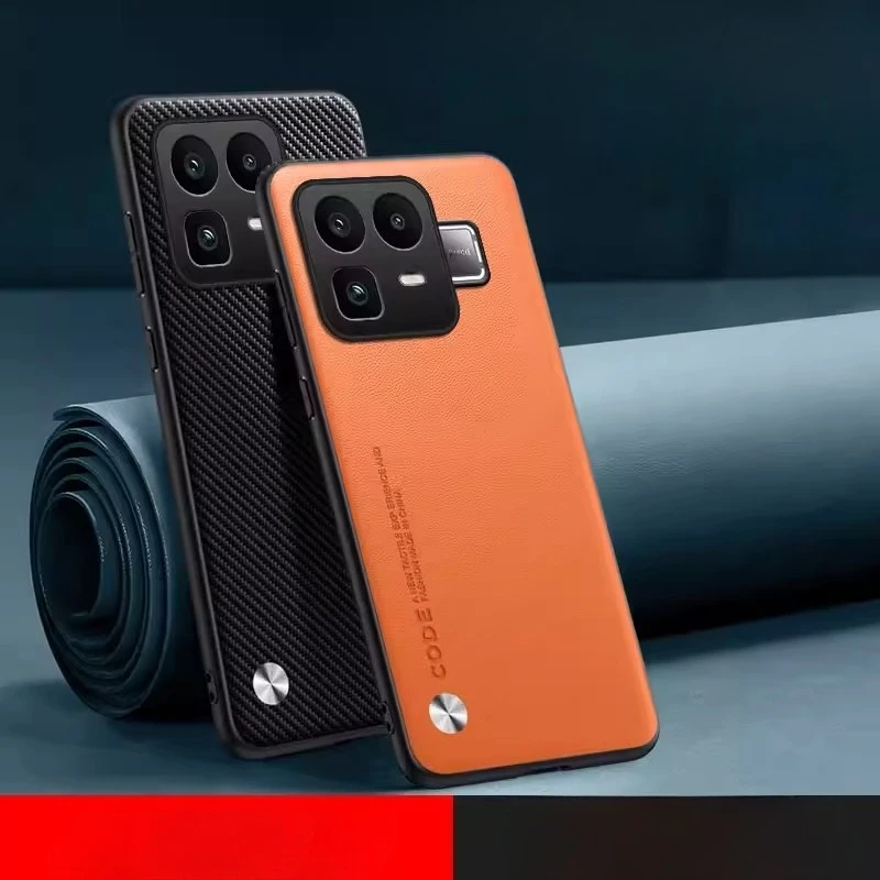 Premium PU Leather Silicone Phone Case with Soft TPU Lens Protection and Shockproof Bumper