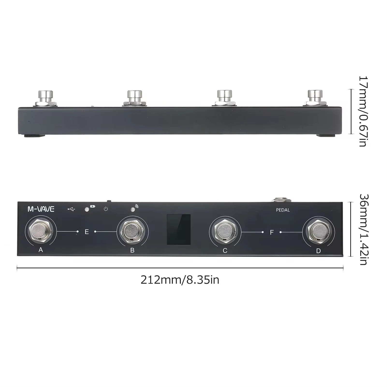 Midi Controller M-VAVE Chocolate BT Rechargeable 4 Buttons Pedal APP Control Wireless Transmission System