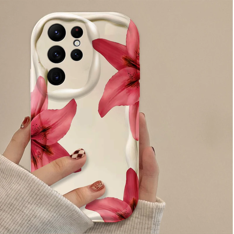 Realistic Red Sakura Clear Phone Case