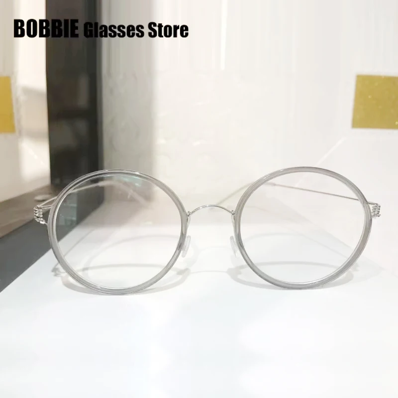 Sleek Ultralight Titanium Round Eyeglasses - Danish Handmade Design
