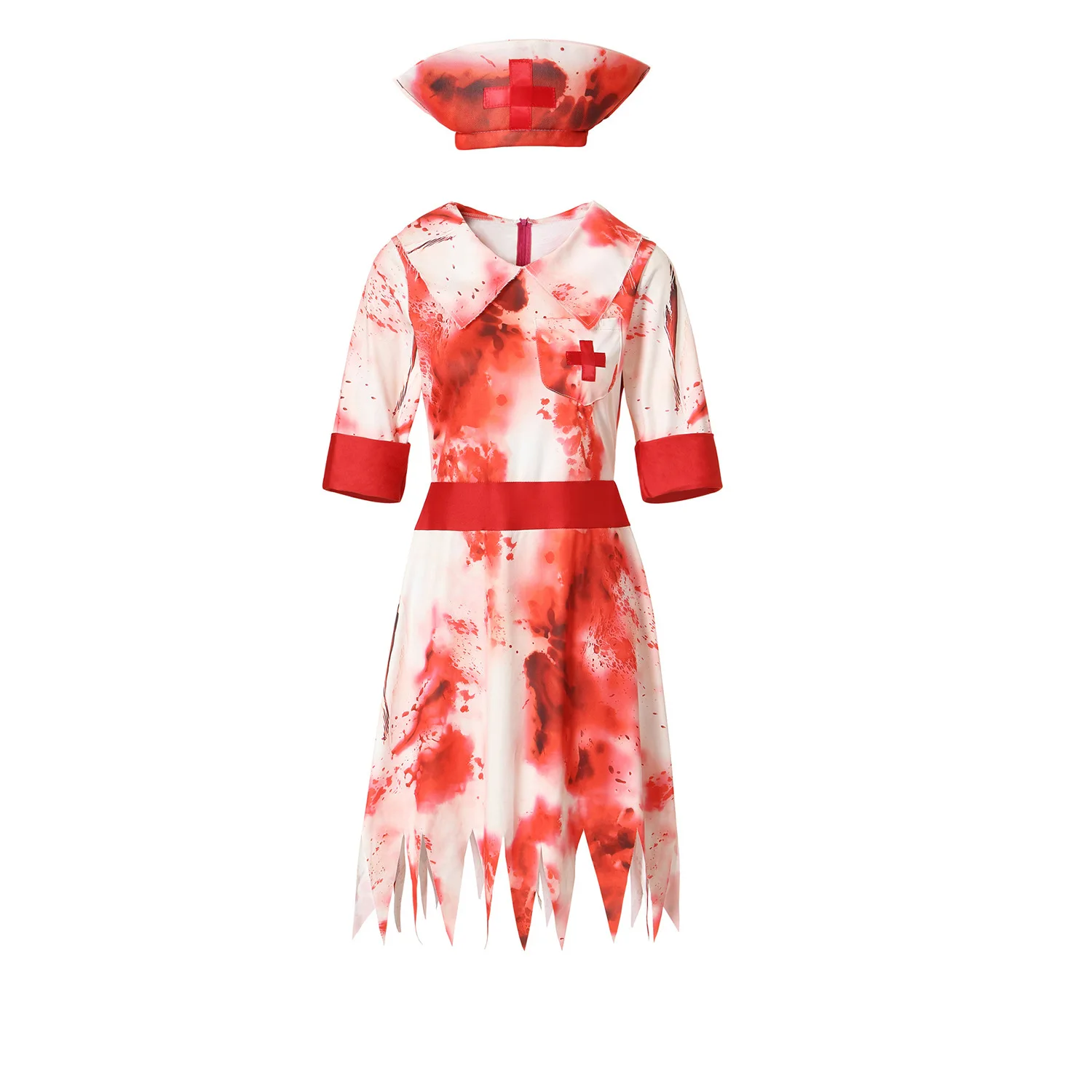 Halloween Costumes for Women Cosplay Nurse Dress Student Uniforms Queen Skirt Ladies Bloodstained Silk Stockings Ghost Vampire