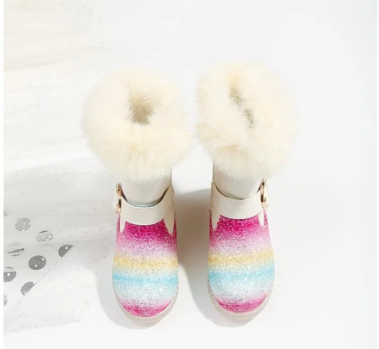 Unicorn Rainbow Sequin Glitter Boots