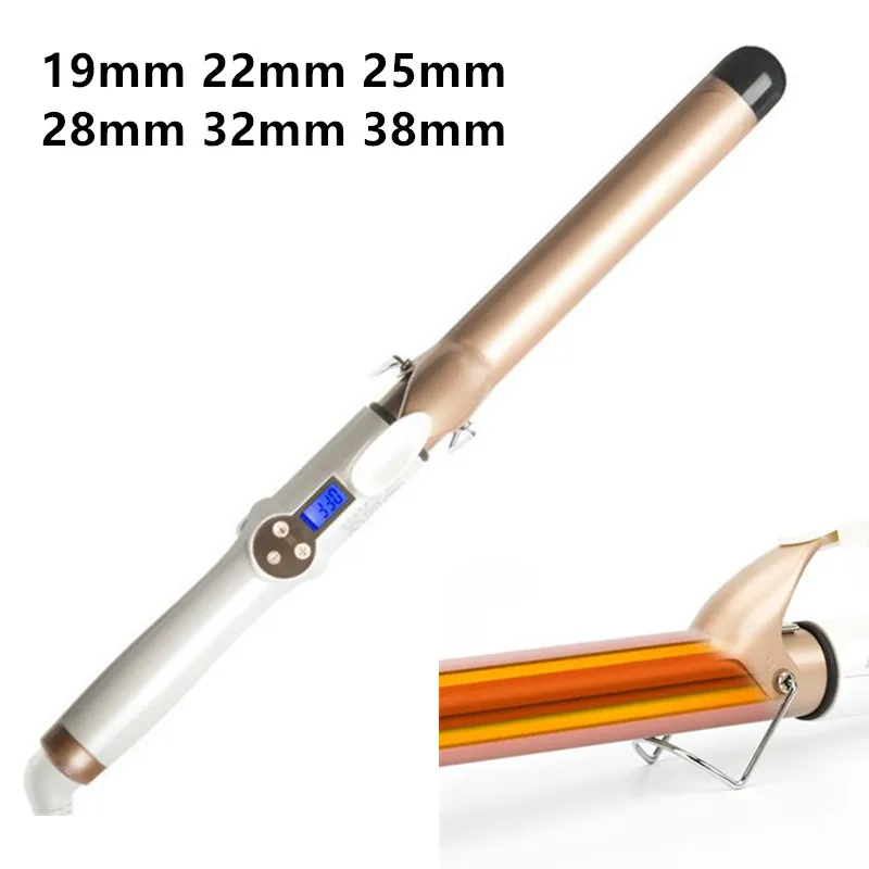 Electric Professional Hair Curler 22mm 28mm 32mm 38mm Ceramic LCD Curling Iron Roller Curls Wand Waver Fashion Styling Tools 2# hair curler,hair iron