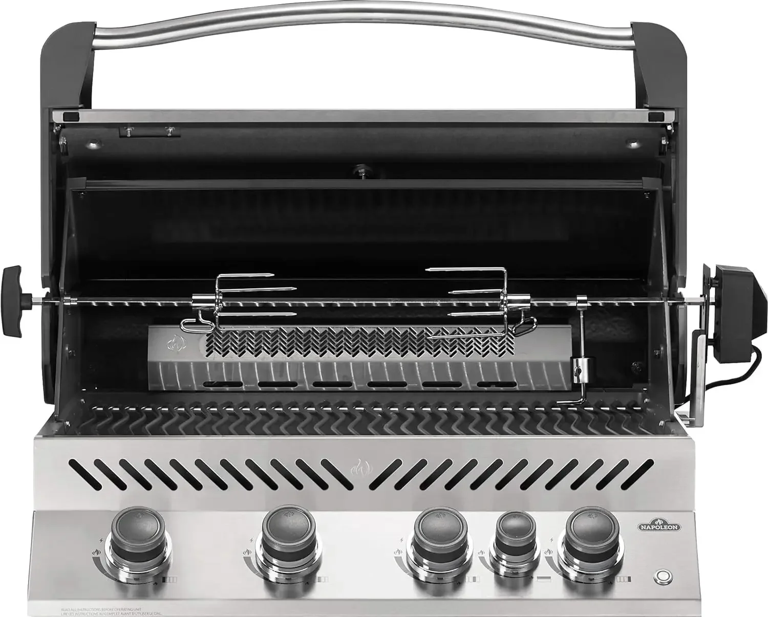 Built-in Prestige 500 BBQ Grill Stainless Steel Natural Gas 3 With Infrared Rear Burner, Premium Barbecue For Grilling Masters