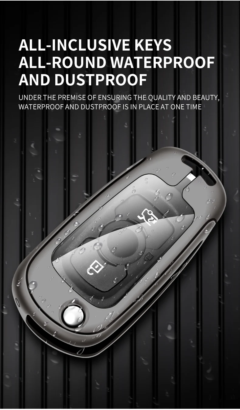 Custodia per chiave a scatto per auto in pelle metallica per Buick VERANO ENCORE GX GL6 2018 - 2020 per Opel Vauxhall Astra K Corsa Protector - Sdab7e03bd59f4ec18aadf8f61a62c9afU