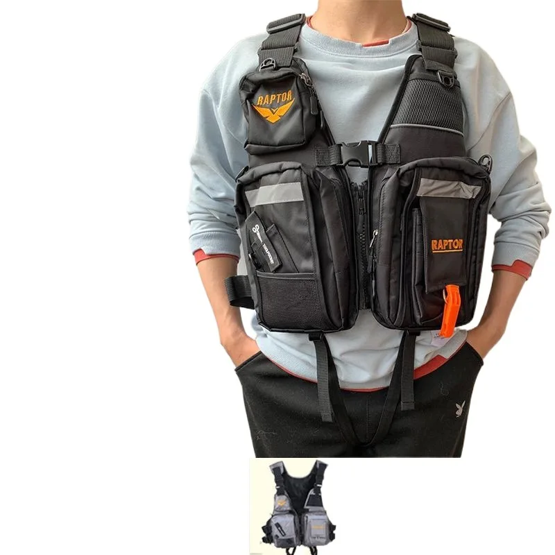 chaleco salvavidas ni&ntilde;o Raptor Life Jacket Adult Professional Rock Fishing Large Buoyancy Portable Marine Lure Fishing Life Vest