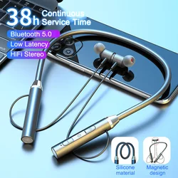 Wireless Headphones Bluetooth Neckband Magnetic Earphones Sport Running Earbuds Waterproof Bluetooth 5.0 Headset With Mic