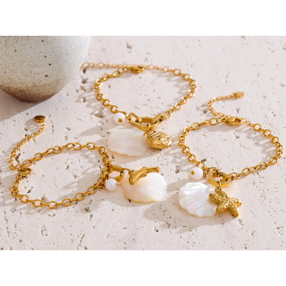 Yhpup Bracelet Summer Shell Fish Starfish Drop Vacation Beach