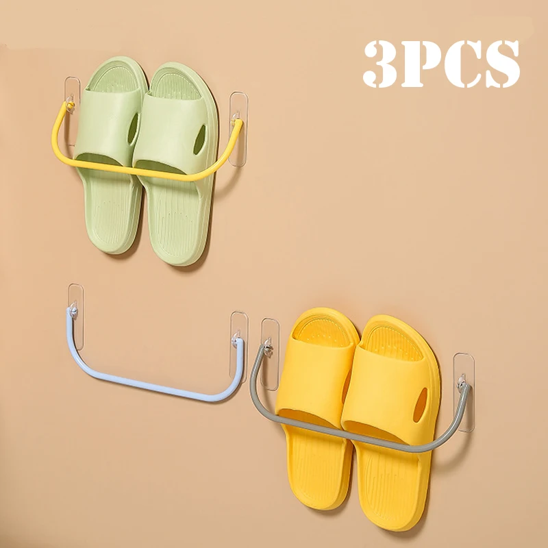 Shoe Organizer Shoe Rack 1/2/3pcs Simple Bathroom Wall-mounted Hanging Holder Shoes Slippers Drain Storage