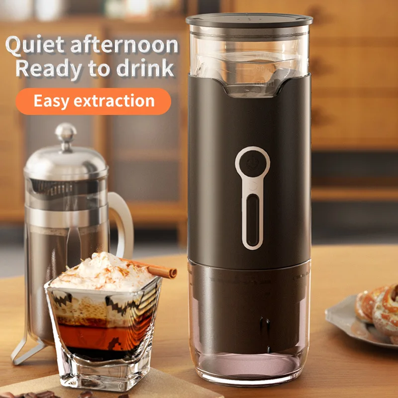 3-in-1 portable capsule coffee machine, wireless heating electric espresso machine, car, outdoor travel camping coffee machine