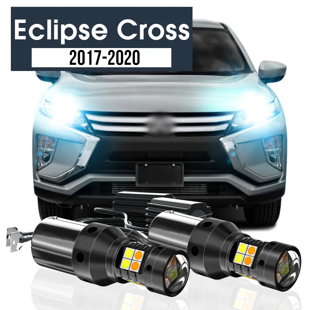 2x LED Dual Mode Turn Signal+Daytime Running Light Blub DRL Canbus Accessories For Mitsubishi Eclipse Cross 2017-2020 2018 2019