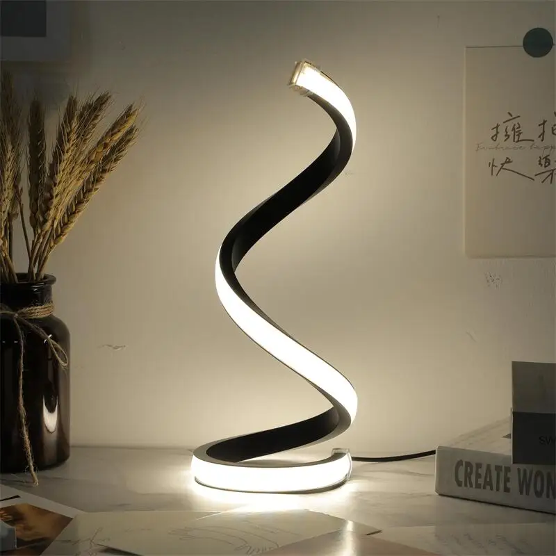 LED Spiral Table Lamp, 3-Speed Dimming, USB Switch 2